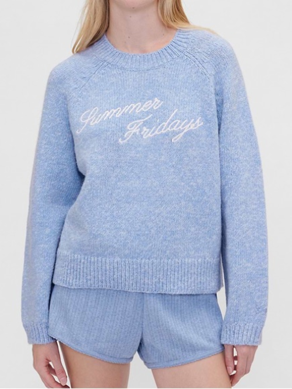 Gap × Summer Fridays Oversized Logo Sweater Moonstone. Size L